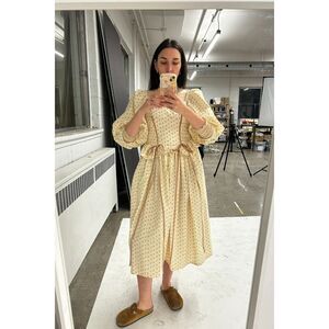 New Free People Eliza Faulkner MARIA DRESS CREAM FLORAL sz Small